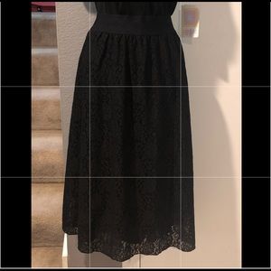 LulaRoe Lola Skirt NWT M black stretch lace lined